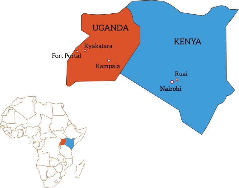 CWE Africa map Uganda Kenya cities towns