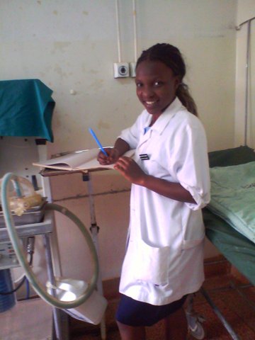 Magda at the university in Kenya